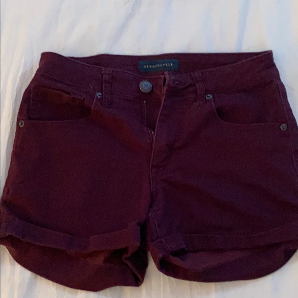 Aeropostale Maroon Jean Shorts